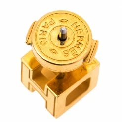 Hermes Cage D'H Red Lacquer Gold Plated Stud Earrings For Women -Deals Hermes Store luxury women hermes used accessories p482241 003