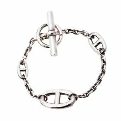 Hermes Hermès Sterling Silver Farandole Toggle Bracelet For Women -Deals Hermes Store luxury women hermes used accessories p482364 002