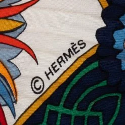 Hermes Multicolor Decoupages Printed Silk Plisse Scarf For Women -Deals Hermes Store luxury women hermes used accessories p482454 002
