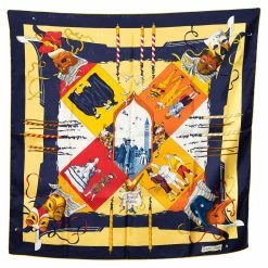 Hermes Multicolor Le Carnaval De Venise Printed Silk Square Scarf For Women