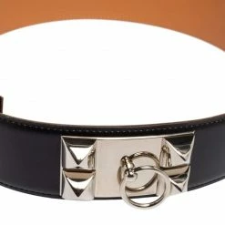 Hermes Noir Box Leather Palladium Plated Collier De Chien Belt 75 CM For Women -Deals Hermes Store luxury women hermes used accessories p483230 1629520024 010