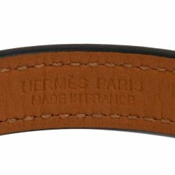 Hermes Black Leather Gold Plated Rivale Double Tour Bracelet XS For Women -Deals Hermes Store luxury women hermes used accessories p485992 004