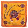 Hermes Orange Magie Des Mains Silk Scarf For Women -Deals Hermes Store luxury women hermes used accessories p488444 003