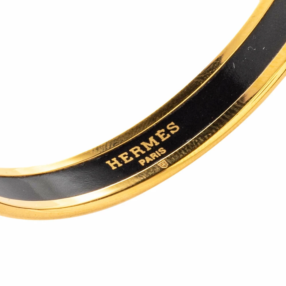 Hermes Gold Plated Grand Apparat Enamel Narrow Bangle Bracelet For Women 8 Hermes Gold Plated Grand Apparat Enamel Narrow Bangle Bracelet For Women - Image 6