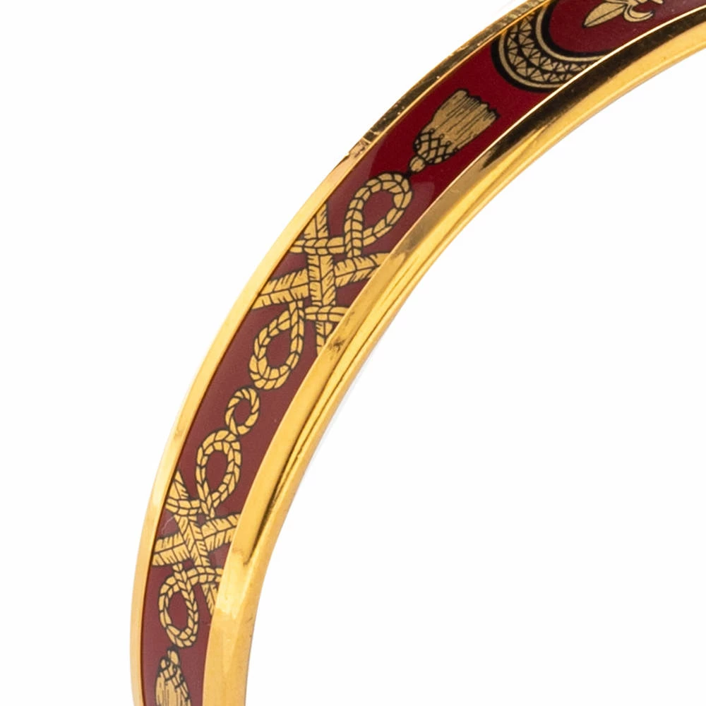 Hermes Gold Plated Grand Apparat Enamel Narrow Bangle Bracelet For Women 5 Hermes Gold Plated Grand Apparat Enamel Narrow Bangle Bracelet For Women - Image 3