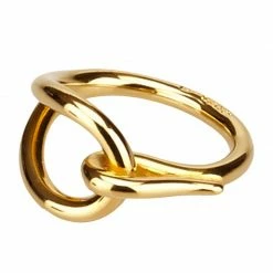 Hermes Gold Tone Jumbo Hook Scarf Ring For Women -Deals Hermes Store luxury women hermes used accessories p49024 002