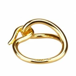 Hermes Gold Tone Jumbo Hook Scarf Ring For Women -Deals Hermes Store luxury women hermes used accessories p49024 003