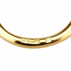 Hermes Gold Tone Jumbo Hook Scarf Ring For Women -Deals Hermes Store luxury women hermes used accessories p49024 004