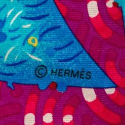 Hermes Fuschia Pink/Purple Bateau Fleuri Silk Square Scarf For Women -Deals Hermes Store luxury women hermes used accessories p493267 004