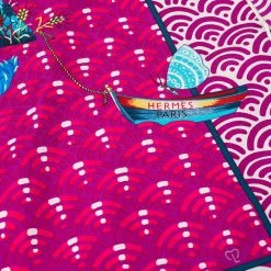 Hermes Fuschia Pink/Purple Bateau Fleuri Silk Square Scarf For Women -Deals Hermes Store luxury women hermes used accessories p493267 005