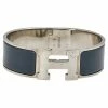 Hermes Hermès Clic Clac H Grey Enamel Palladium Plated Wide Bracelet PM For Women -Deals Hermes Store luxury women hermes used accessories p493659 008