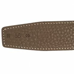 Hermes Etain/Black Clemence And Swift Leather H Buckle Belt 85CM For Women -Deals Hermes Store luxury women hermes used accessories p494569 001