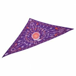 Hermes Hermès Purple Les Clefs Triangle Silk Scarf For Women