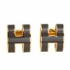Hermes Hermès Pop H Grey Lacquered Gold Plated Stud Earrings For Women -Deals Hermes Store luxury women hermes used accessories p503506 003