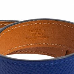 Hermes Blue Epsom Leather Double Tour Curiosite Bracelet And Lapis Lazuli Eye Charm Set For Women -Deals Hermes Store luxury women hermes used accessories p506233 001