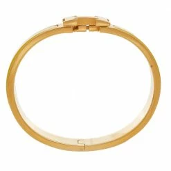 Hermes Hermès Clic H Yellow Enamel Rose Gold Plated Narrow Bracelet PM For Women -Deals Hermes Store luxury women hermes used accessories p508268 007
