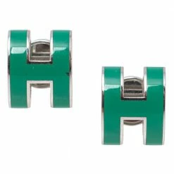Hermes Pop H Palladium Plated Green Lacquer Stud Earrings For Women 10 Hermes Pop H Palladium Plated Green Lacquer Stud Earrings For Women -Deals Hermes Store luxury women hermes used accessories p508314 001