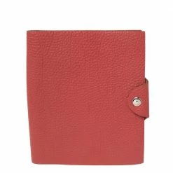 Hermes Red Togo Leather Ulysse PM Agenda Cover For Women