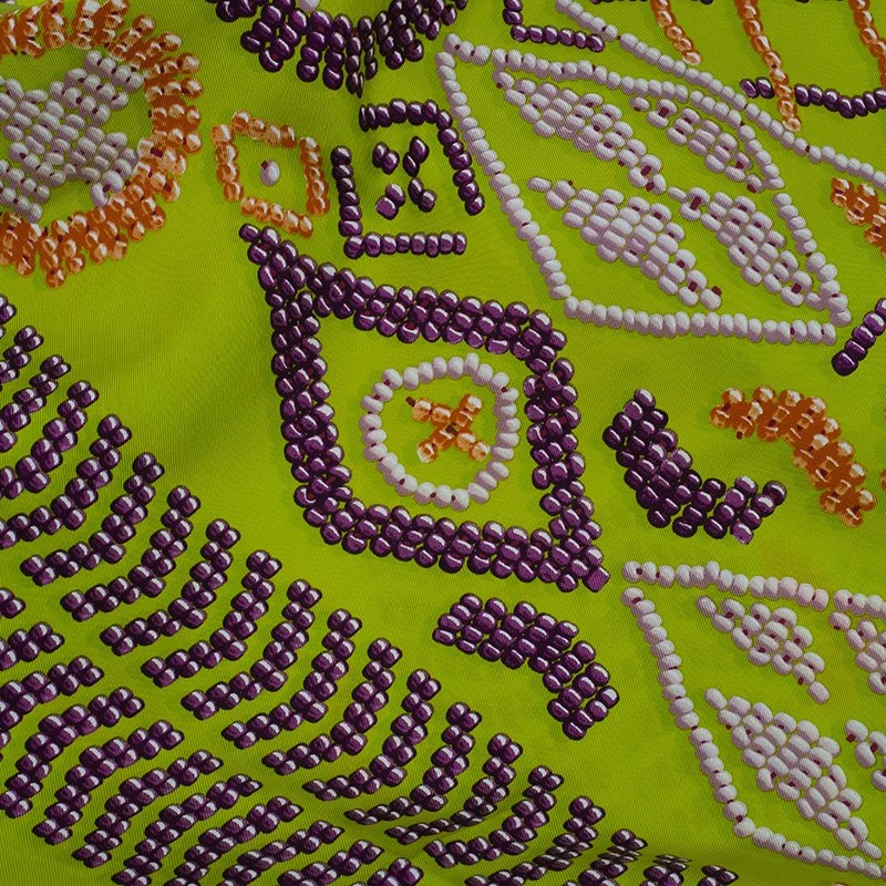 Hermes Lime Green Silk Kelly En Perles Giant Square Scarf For Women 6 Hermes Lime Green Silk Kelly En Perles Giant Square Scarf For Women - Image 4