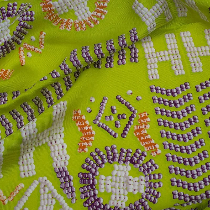 Hermes Lime Green Silk Kelly En Perles Giant Square Scarf For Women 7 Hermes Lime Green Silk Kelly En Perles Giant Square Scarf For Women - Image 5