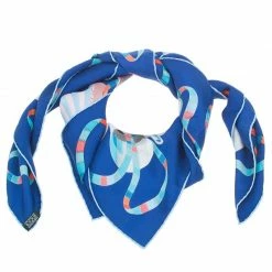 Hermes Blue Silk Point D'Orgue Square Scarf For Women