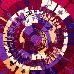 Hermes Hermès Purple Tours De Cles Silk Scarf For Women 9 Hermes Hermès Purple Tours De Cles Silk Scarf For Women -Deals Hermes Store luxury women hermes used accessories p519080 002
