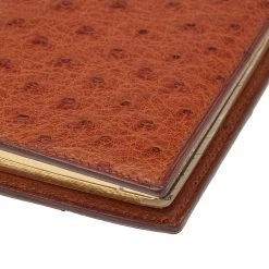 Hermes Brown Ostrich Leather Agenda/Notebook Cover For Women -Deals Hermes Store luxury women hermes used accessories p520551 008