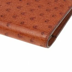 Hermes Brown Ostrich Leather Agenda/Notebook Cover For Women -Deals Hermes Store luxury women hermes used accessories p520551 009