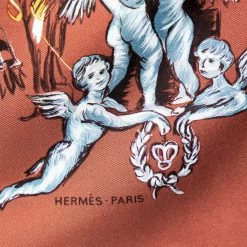 Hermes Hermès Brown Clerc Silk Scarf For Women -Deals Hermes Store luxury women hermes used accessories p521526 005