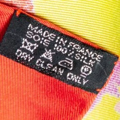 Hermes Hermès Yellow & Red Din Tini Ya Zue Silk Scarf For Women -Deals Hermes Store luxury women hermes used accessories p521557 003