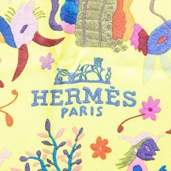 Hermes Hermès Yellow & Red Din Tini Ya Zue Silk Scarf For Women -Deals Hermes Store luxury women hermes used accessories p521557 005