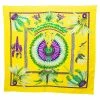 Hermes Hermès Yellow Brazil Plisse Silk Scarf For Women -Deals Hermes Store luxury women hermes used accessories p521572 005