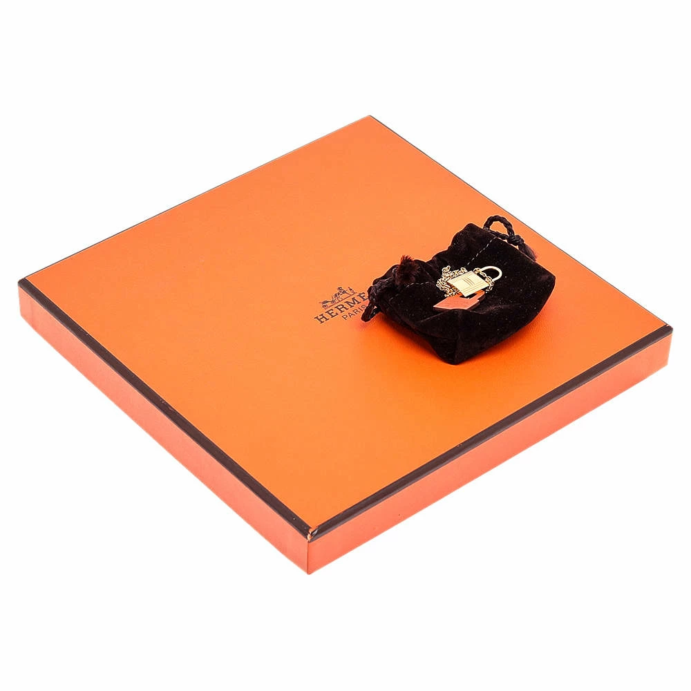 Hermes Hermès Orange Swift Leather Small O'Kelly Pendant Necklace For Women 8 Hermes Hermès Orange Swift Leather Small O'Kelly Pendant Necklace For Women - Image 6