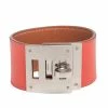 Hermes Hermès Coral Leather Kelly Dog Bracelet For Women -Deals Hermes Store luxury women hermes used accessories p527650 005