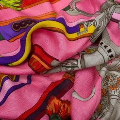 Hermes Multicolor Concours D'Etriers Cashmere And Silk Blend Shawl For Women -Deals Hermes Store luxury women hermes used accessories p52794 004