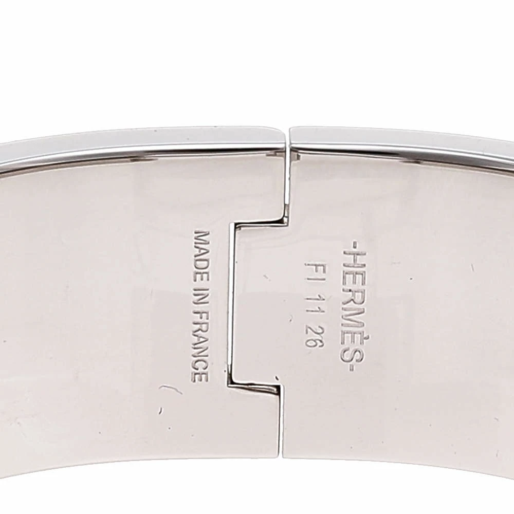 Hermes Black Enamel Palladium Plated Clic Clac H Bracelet PM For Women 9 Hermes Black Enamel Palladium Plated Clic Clac H Bracelet PM For Women - Image 7