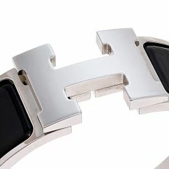 Hermes Black Enamel Palladium Plated Clic Clac H Bracelet PM For Women 15 Hermes Black Enamel Palladium Plated Clic Clac H Bracelet PM For Women -Deals Hermes Store luxury women hermes used accessories p529097 006