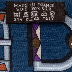 Hermes Marine Blue Carré En Boucles Silk Twilly For Women -Deals Hermes Store luxury women hermes used accessories p531227 005