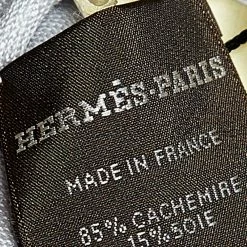 Hermes Light Grey Logo Jacquard Cashmere & Silk Shawl For Women -Deals Hermes Store luxury women hermes used accessories p531851 004