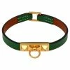 Hermes Micro Rivale Green Leather Bracelet S For Women -Deals Hermes Store luxury women hermes used accessories p534124 004