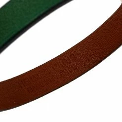 Hermes Micro Rivale Green Leather Bracelet S For Women -Deals Hermes Store luxury women hermes used accessories p534124 006