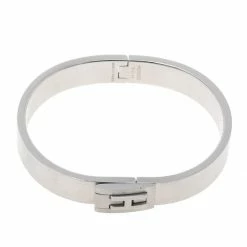 Hermes Palladium Plated Jet Bracelet For Women -Deals Hermes Store luxury women hermes used accessories p536848 001