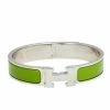 Hermes Hermès Clic H Green Enamel Palladium Plated Narrow Bracelet For Women -Deals Hermes Store luxury women hermes used accessories p542325 001