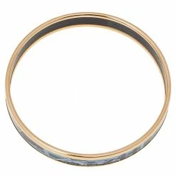 Hermes Hermès Multicolor Printed Enamel Gold Plated Bangle Bracelet For Women -Deals Hermes Store luxury women hermes used accessories p543628 004