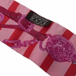 Hermes Pink Silk Brides De Gala Twilly Scarf For Women -Deals Hermes Store luxury women hermes used accessories p55206 004