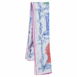 Hermes Multicolor Les Cabanes Printed Cashmere & Silk Shawl For Women