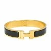 Hermes Hermès Clic H Black Enamel Gold Plated Narrow Bracelet PM For Women -Deals Hermes Store luxury women hermes used accessories p561640 001