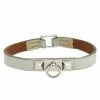 Hermes Hermès Grey Leather Palladium Plated Micro Rivale Bracelet M For Women 1 Hermes Hermès Grey Leather Palladium Plated Micro Rivale Bracelet M For Women -Deals Hermes Store luxury women hermes used accessories p561823 001