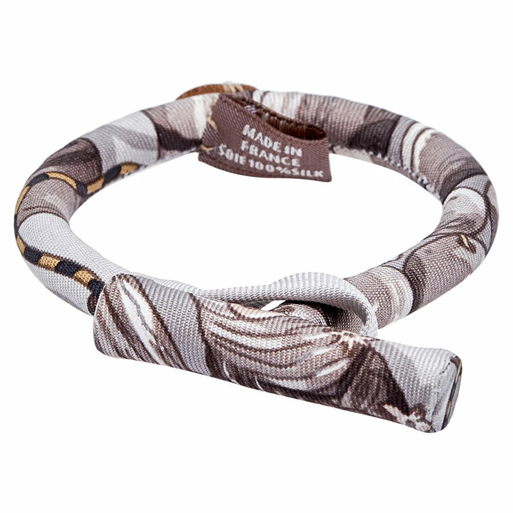 Hermes Hermès Grey Petit H Silk Bracelet For Women 3 Hermes Hermès Grey Petit H Silk Bracelet For Women
