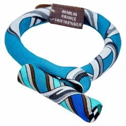 Hermes Hermès Blue Petit H Silk Bracelet For Women
